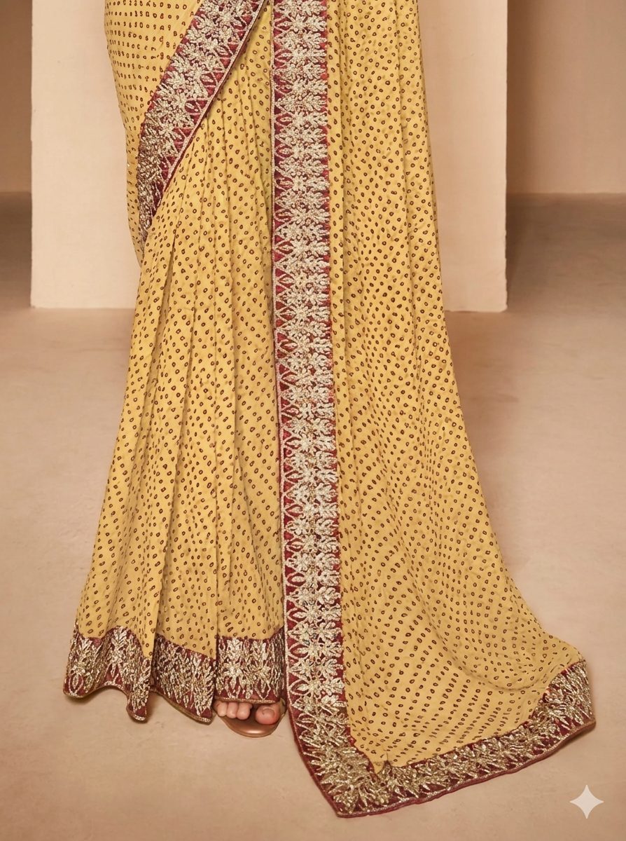 Georgette Saree with Designer Embroidery Blouse