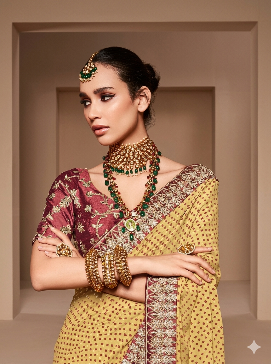 Georgette Saree with Designer Embroidery Blouse