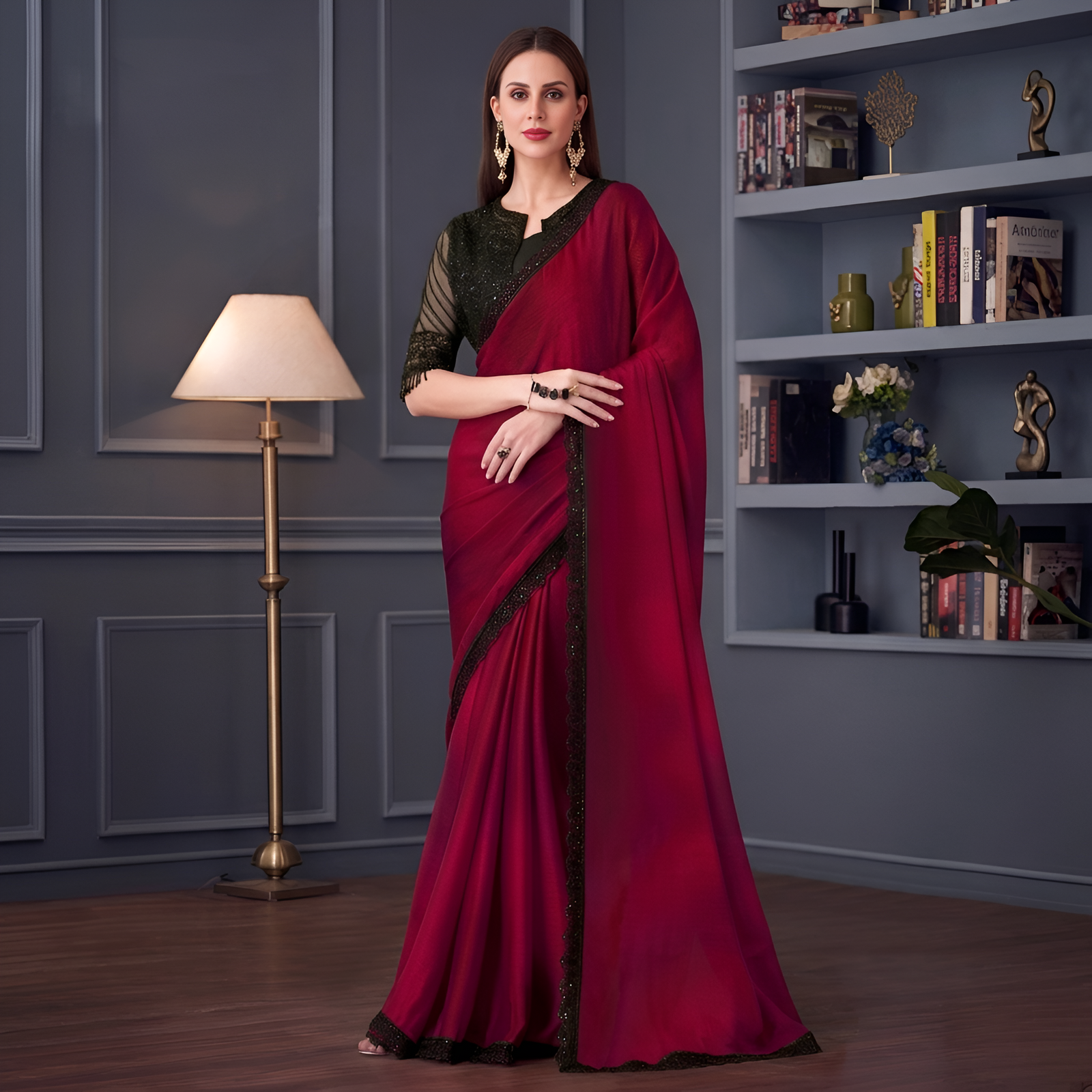 Midas Touch Satin Chiffon Saree