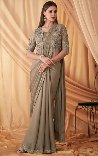 Sparkling Satin Georgette Saree