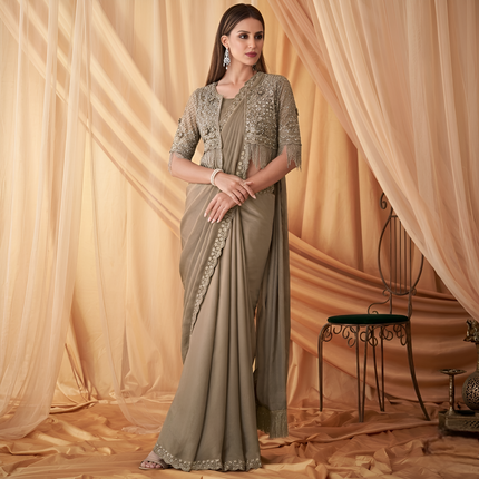 Sparkling Satin Georgette Saree