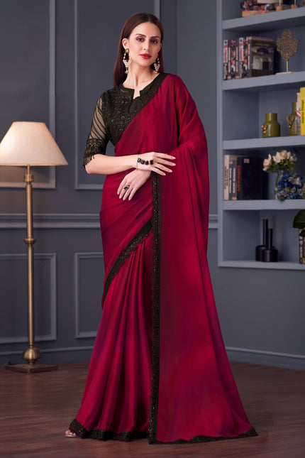 Midas Touch Satin Chiffon Saree