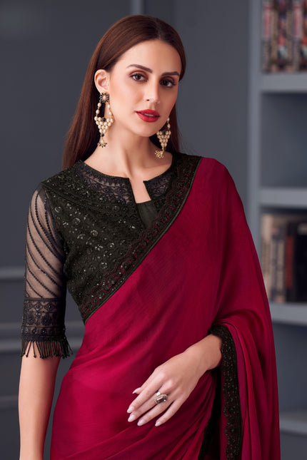 Midas Touch Satin Chiffon Saree
