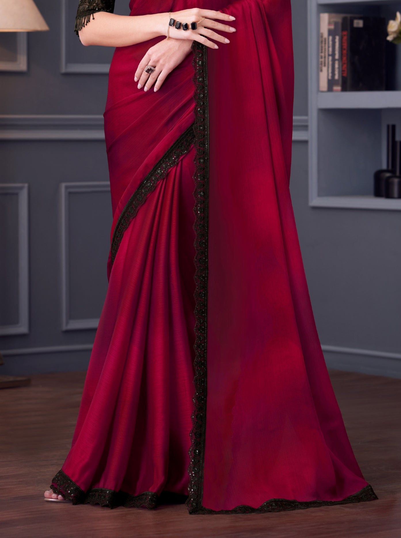 Midas Touch Satin Chiffon Saree