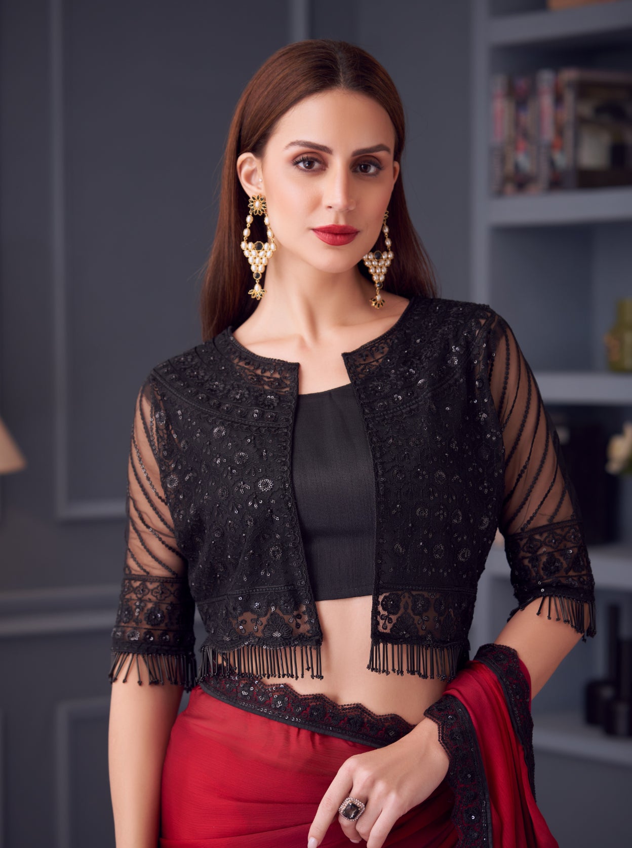 Midas Touch Satin Chiffon Saree
