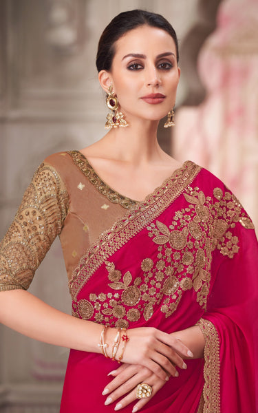 Cherry Blossom Satin & Pure Silk Blouse