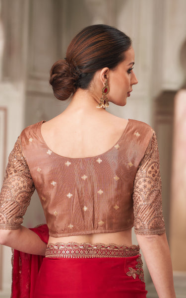 Cherry Blossom Satin & Pure Silk Blouse