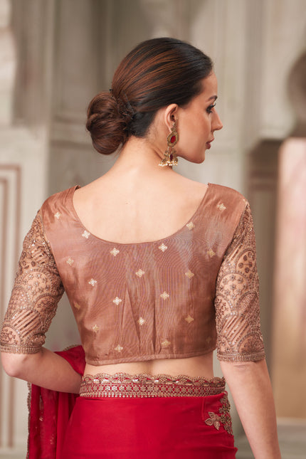 Cherry Blossom Satin & Pure Silk Blouse