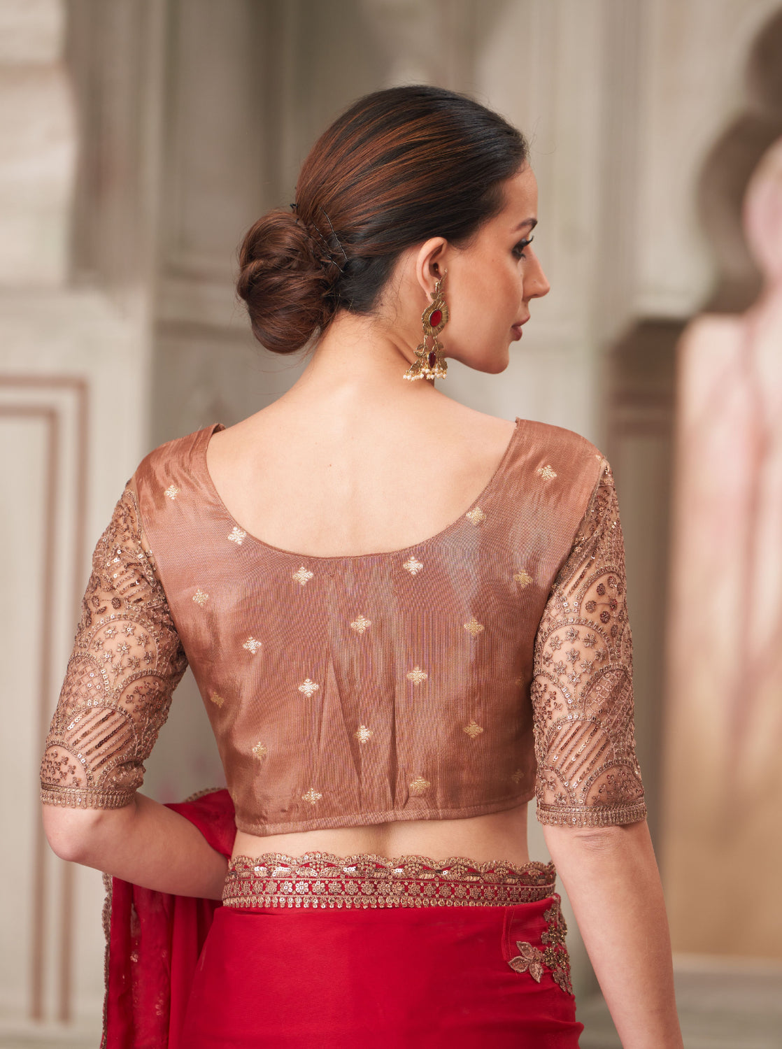 Cherry Blossom Satin & Pure Silk Blouse