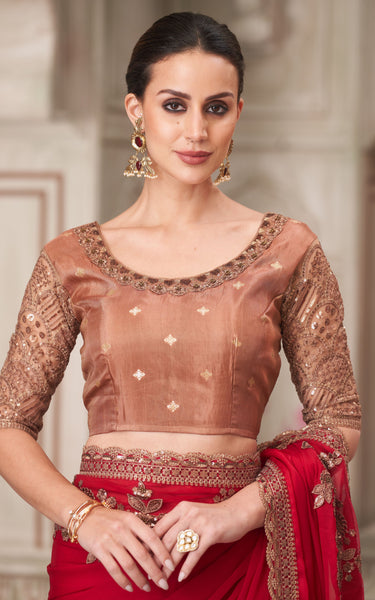 Cherry Blossom Satin & Pure Silk Blouse