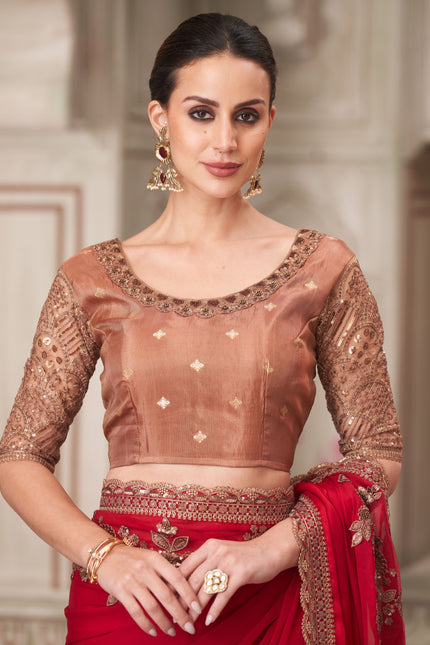 Cherry Blossom Satin & Pure Silk Blouse