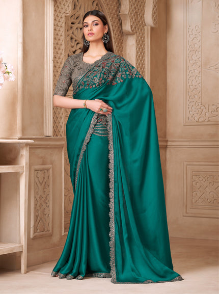 Fiona Satin Silk Saree with Tussar Silk Blouse