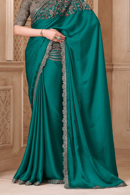 Fiona Satin Silk Saree with Tussar Silk Blouse