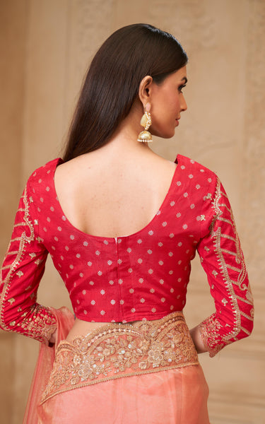 Gold Sparkle Georgette Silk Saree