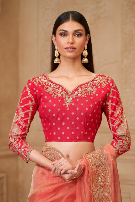 Gold Sparkle Georgette Silk Saree