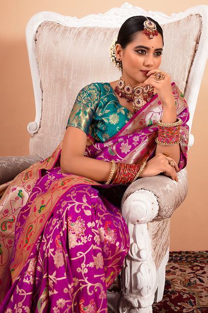 Paithani Silk Saree (Purple)