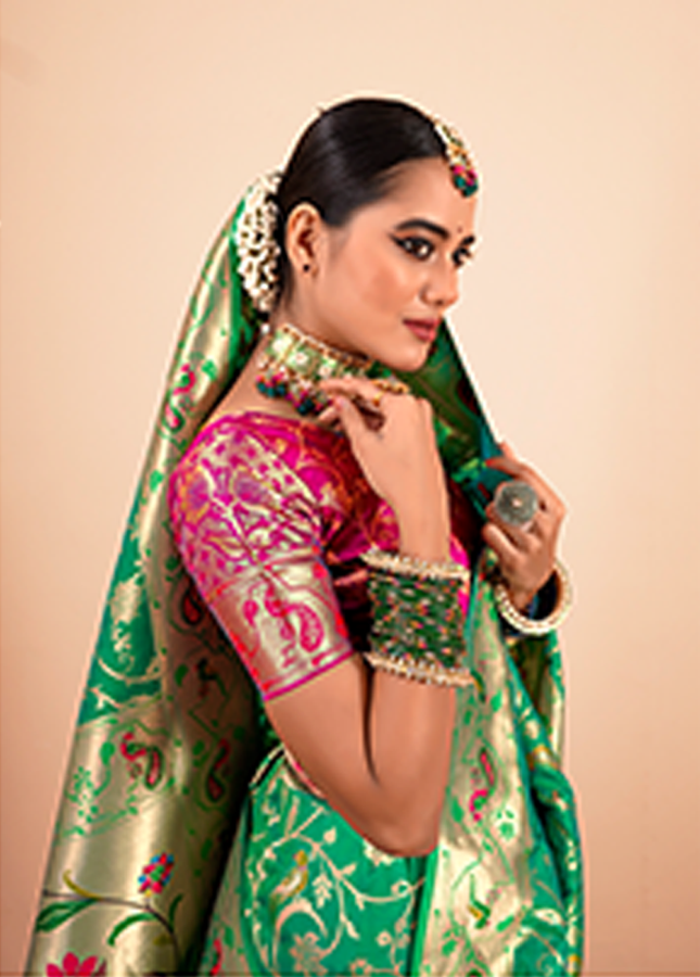 Paithani Silk Saree (Green)