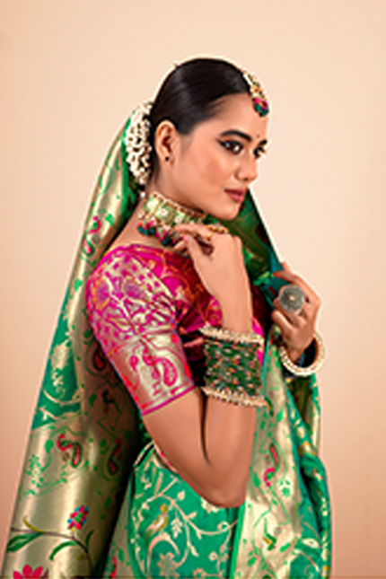 Paithani Silk Saree (Green)