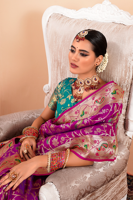 Paithani Silk Saree (Purple)