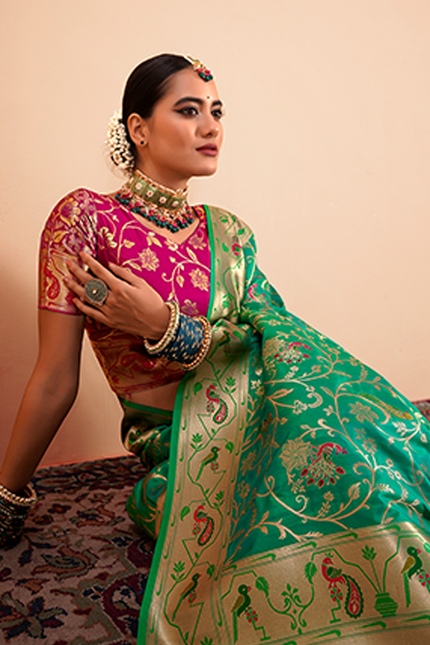 Paithani Silk Saree (Green)