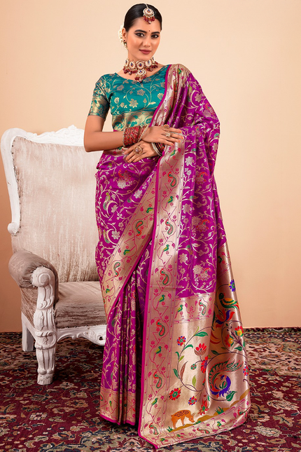 Paithani Silk Saree (Purple)