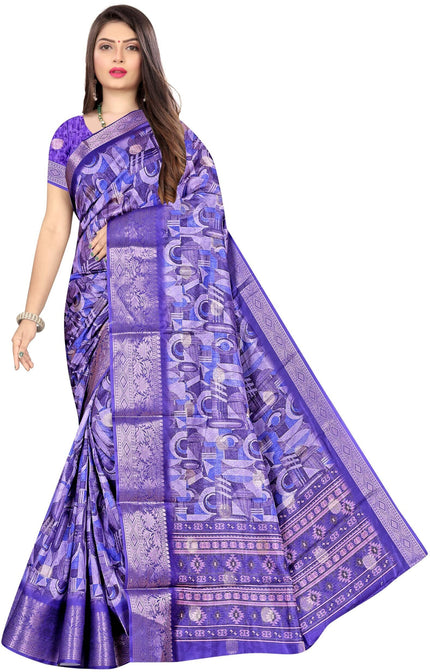 Mal Mal Cotton Saree with Stylish Pum Pum Border