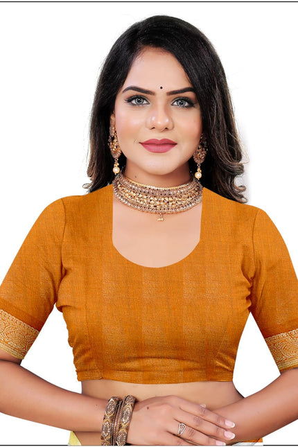 Women's Cotton Silk Plain Saree Having Contrast Weaving Zari Border with Blouse Piece, Saree for Women