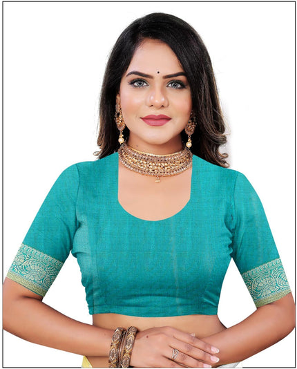 Women's Cotton Silk Saree with Contrast Zari Border (Pink)