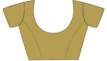 Plain Self Printed, Italian Silk Crape Saree With Contrast Pallu (Gold)