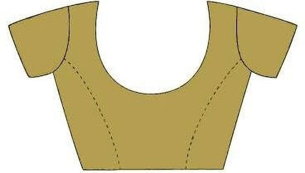 Plain Self Printed, Italian Silk Crape Saree With Contrast Pallu (Gold)