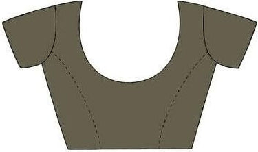 Printed Daily Wear Cotton Silk, Tussar Silk Saree (Olive Brown)