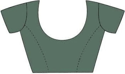 Blue Printed Cotton Silk Party & Festive Saree (Unstitched)