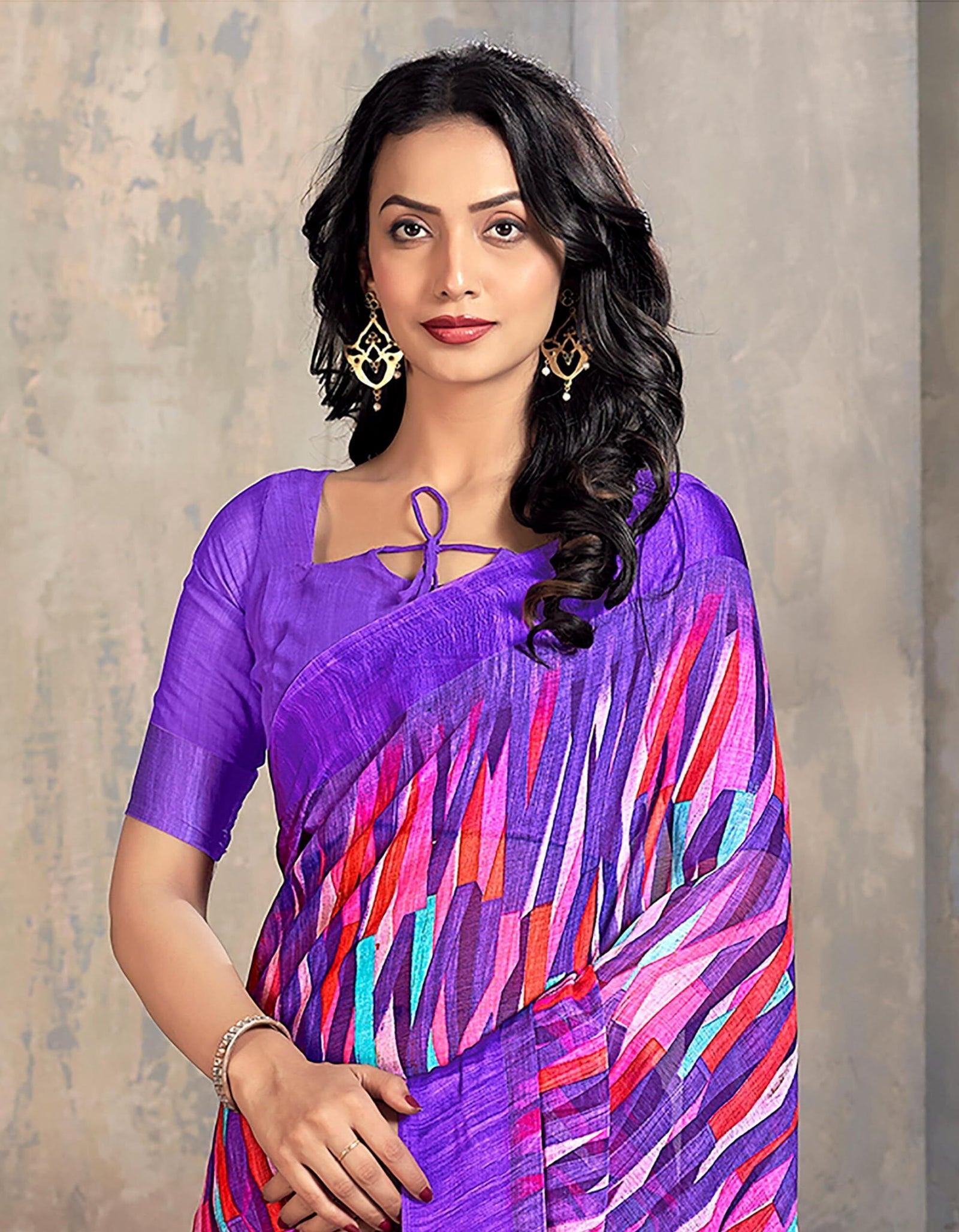 Printed Daily Wear Chiffon Saree (Multicolor)
