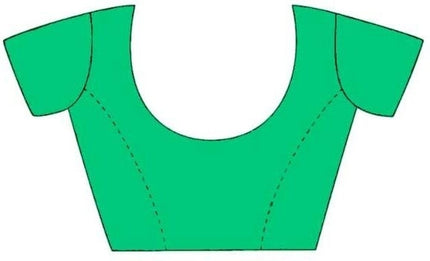 Geometric Print, Graphic Print Bollywood Chiffon, Georgette Saree (Teal Green)