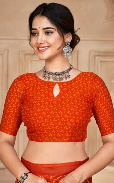 Graphic Print, Printed Bollywood Chiffon, Georgette Saree (Maroon)