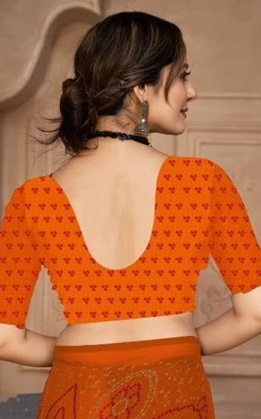 Graphic Print, Printed Bollywood Chiffon, Georgette Saree (Yellow)