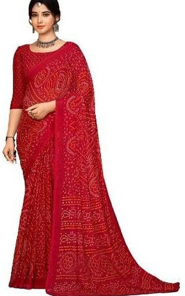 Graphic Print, Printed Bollywood Chiffon, Georgette Saree (Pink)