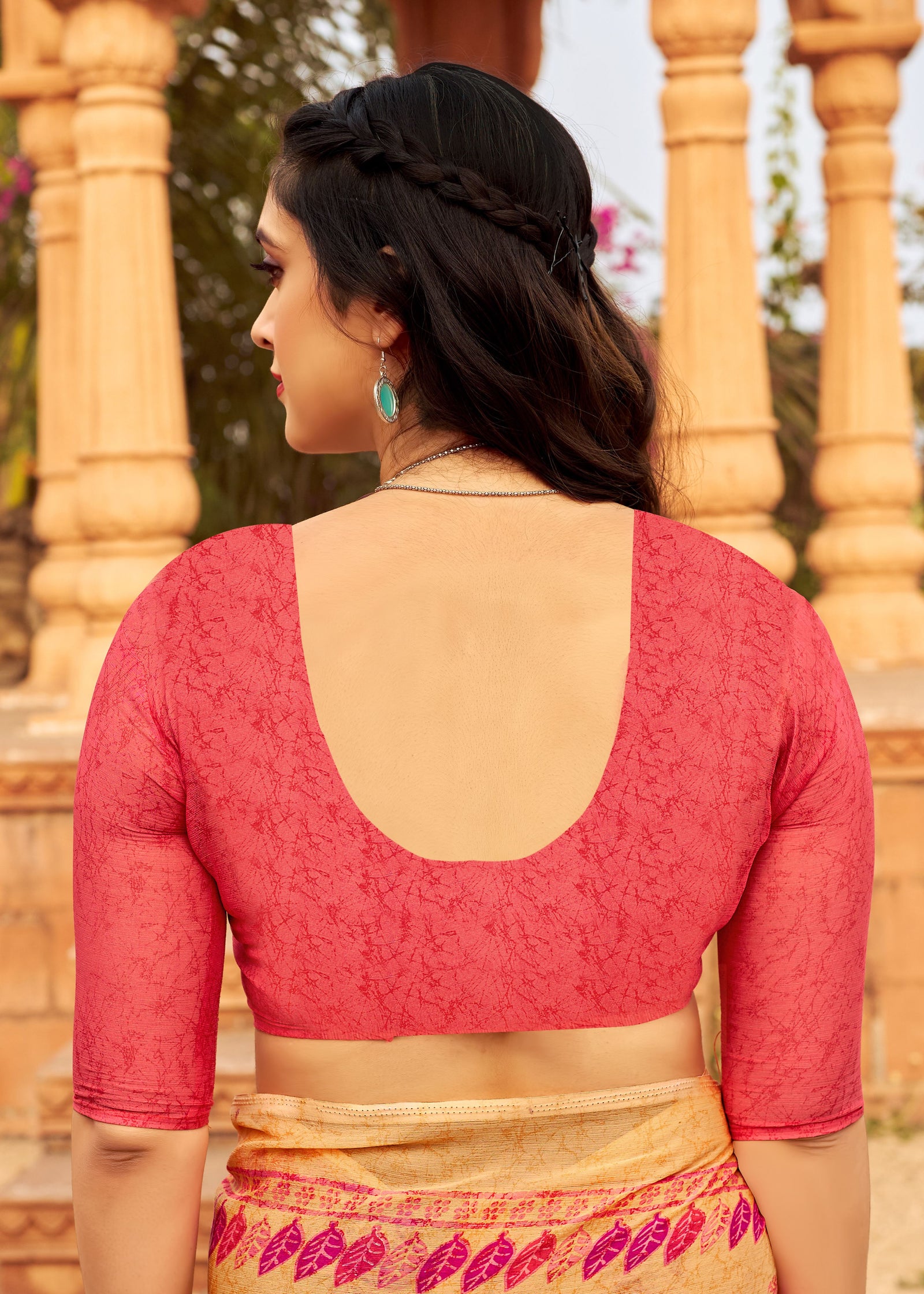 Floral Print Daily Wear Chiffon Saree (Light Orange)