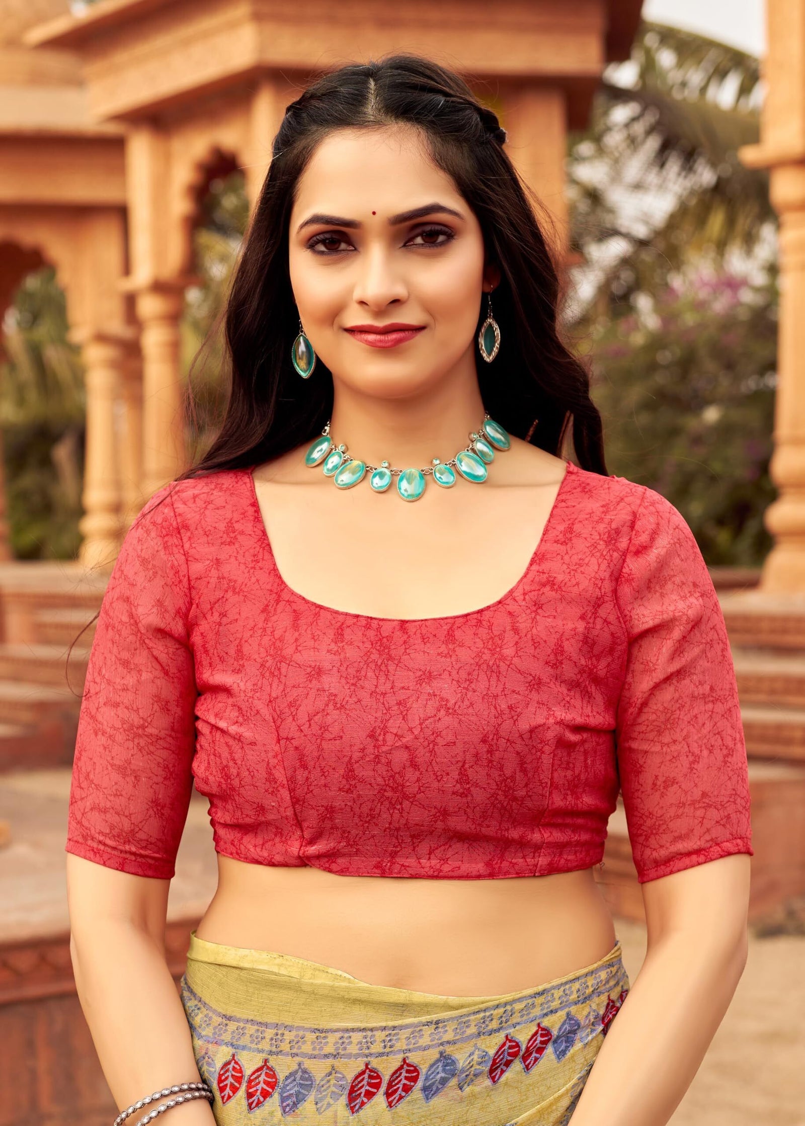 Floral Print Daily Wear Chiffon Saree (Blue)