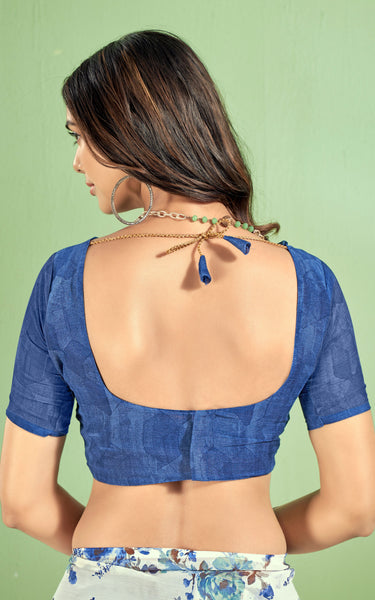 Floral Print Bandhani Chiffon, Lace Saree (Pink)