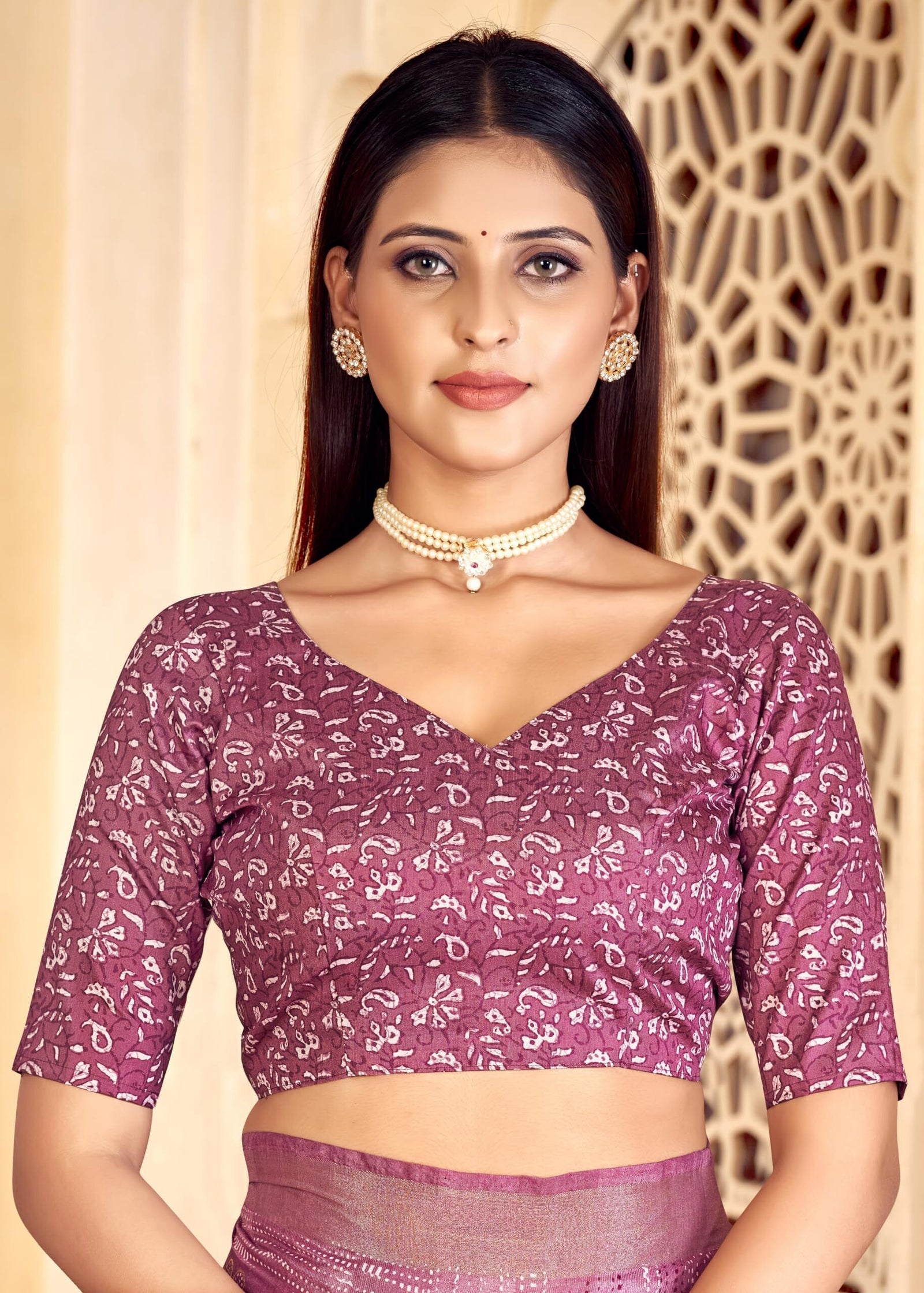 Shaded Saree with Zari Border and Soft Cotton (Purple)