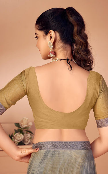 Checkered, Geometric Print, Printed Chanderi Cotton Blend, Dupion Silk Saree (Pink)