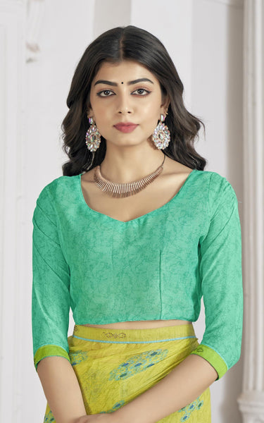 Printed Daily Wear Cotton Silk, Tussar Silk Saree (Lemon)