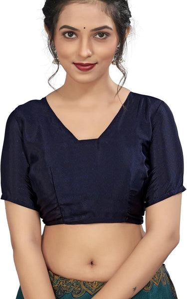 Plain Self Printed, Italian Silk Crape Saree With Contrast Pallu (Rama)