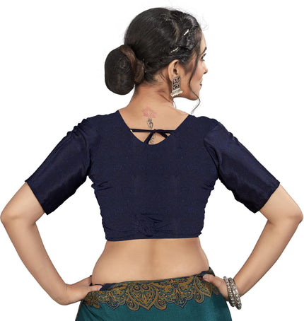 Plain Self Printed, Italian Silk Crape Saree With Contrast Pallu (Rama)