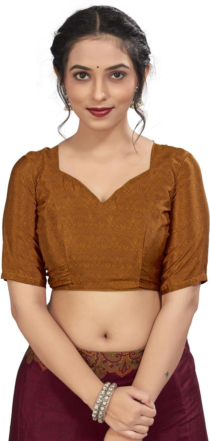 Plain Self Printed, Italian Silk Crape Saree With Contrast Pallu (Dark Maroon)