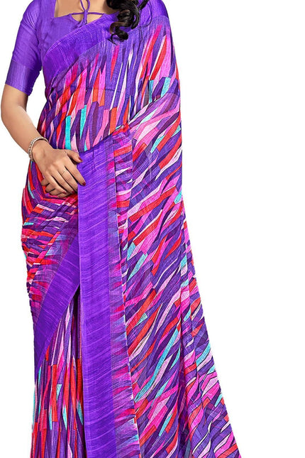 Printed Daily Wear Chiffon Saree (Multicolor)