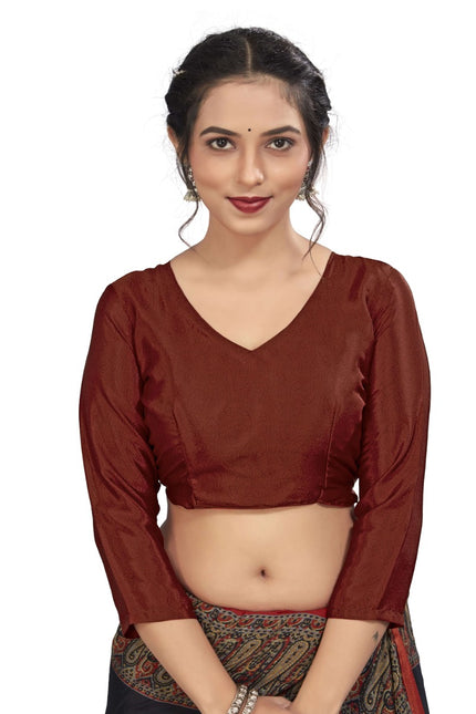 Plain Self Printed, Italian Silk Crape Saree With Contrast Pallu (Black)