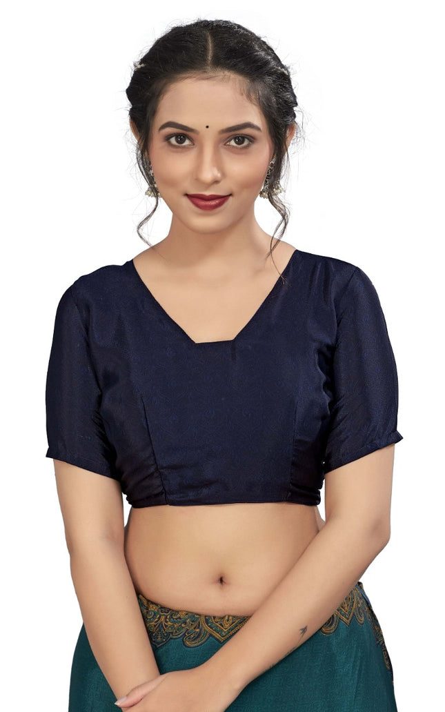 Plain Self Printed, Italian Silk Crape Saree With Contrast Pallu (Rama)