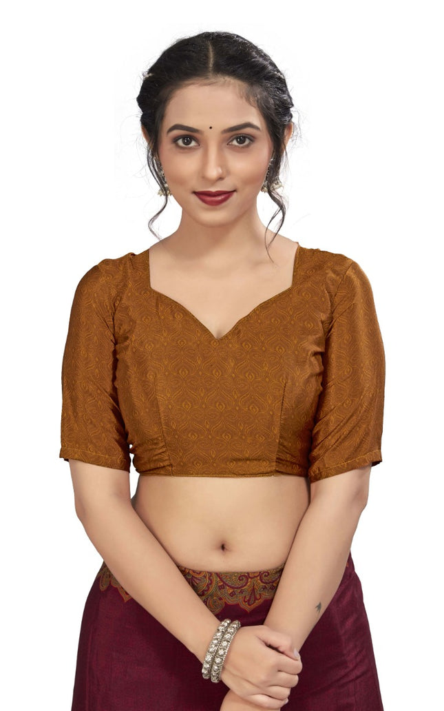 Plain Self Printed, Italian Silk Crape Saree With Contrast Pallu (Maroon)